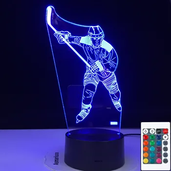 Hokejové Hry 3D 7/16 Farba Lampa Visual Led Nočné Svetlá Pre Deti Touch Usb Tabuľka Lampara Lampe