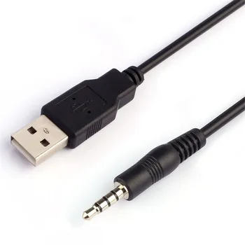 Horúce! Nové Kvalitné Prenosné 3.5 mm AUX Audio USB 2.0 Muž Nabíjanie Kábel, Adaptér, Kábel Pre Auto MP3 Veľkoobchod AUG3