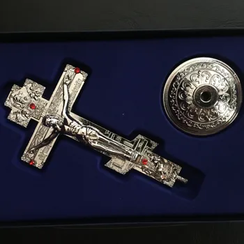 Ikona Ježiša Triple Kríž guľatým Dnom Auto Dekorácie Domova Náboženské Udržať Mier Christian Socha Pravoslávnej Cirkvi Darček