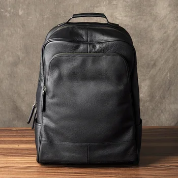 Jednoduché, bežné kožená taška cez rameno, mužov ručné hlavu kožené cestovný batoh, počítač taška žena