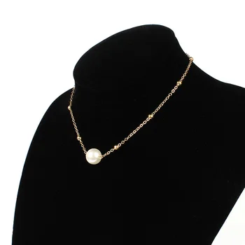 Jednoduché Módy Pearl Choker Reťazca Náhrdelník Vyhlásenie Ženy Zlato, Striebro Clavicle Prívesok Charm Náhrdelníky pre Ženy Šperky