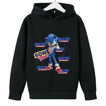 Ježko Deti hoodies pre dospievajúce dievčatá Oblečenie Chlapci Pulóver anime Mikina bavlna, dlhý rukáv detské Módne Topy Sonic
