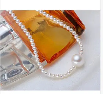 Klasický 6-12 mm kolo south sea white pearl náhrdelník 18-palcové