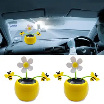 Kreatívne Plastové Solar Power Flower Auto Ornament Flip Klapka, Pot Swing Deti Hračka 2019