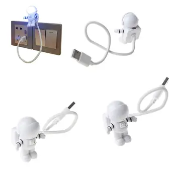 Kreatívne Spaceman Astronaut LED Flexibilné USB Svetlo Nočné Svetlo pre Deti Hračka Notebook PC Prenosný