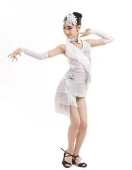 Latinské Tanečné Šaty Pre Dievčatá Fringe Tanečné Nosiť Vestido De Baile Latino Deti Tanečné Kostýmy Praxe/Súťaž Šaty
