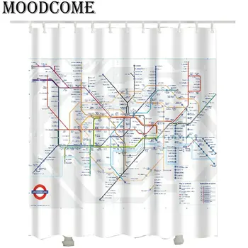 London metro sprchový záves Mapu Kúpeľňa Nepremokavé Sprchový Záves douchegordijn cortina ducha 3d