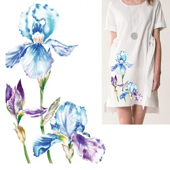 Lotus Lily Kvet Prúžok Železa-prevodom na Oblečenie PVC Škvrny Žehlička na Šaty Umývateľný Žehlenie Nálepky na Oblečenie Appliques