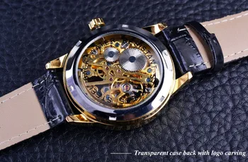 Luxusné pánske voľnočasové športové hodinky business strane automatické mechanické duté Sledovať Vojenské pohyb Nepremokavé vintage hodinky