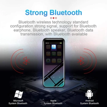 M15 MP3 Prehrávač s Bluetooth Reproduktor Vstavaný HiFi Kovové Mini Prenosné Walkman s Rádio FM Nahrávania