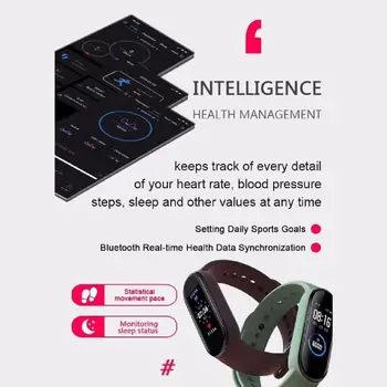 M5 Šport Fitness Tracker Smartband Inteligentný Náramok Krvného Tlaku, Tepovej Frekvencie Smart Band Náramok Muži Ženy