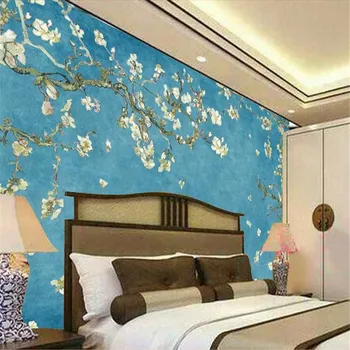 Milofi vlastné 3D nástennú maľbu, tapety olejomaľba magnolia kvetinové módne nástenné dekorácie pozadia, tapeta na stenu