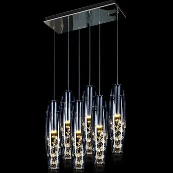 Moderné LED Jedáleň Crystal Prívesok svetlo Sklenené Vázy Fľaše Krištáľové Perly vo Vnútri barovým pultom Reštaurácia Schodisko Prívesok Lampy