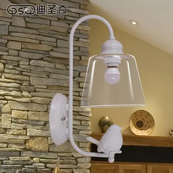 Moderný minimalistický obývacia izba, spálňa lampa sklo koridoru nástenné svietidlo tvorivé vták