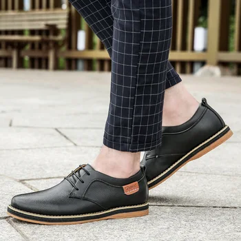 Muži Oxfords Kožené Členkové Topánky Na Jar Jeseň Mans Obuv Módne Britský Luxusný Nový Príchod Človeka Bytov Pohodlné, Priedušné