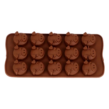 Mydlo Candy Fondant Formy Zábavné Ošípaných 3D Tvarované Silikónové Čokoláda Formy Sugarcraft DIY Cookies Cake Zdobenie Nástroje, 15 Otvorov