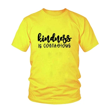 Móda Príležitostné Letné Láskavosť Je Nákazlivé O-Neck T-Shirt dámske Tričko Harajuku Krátky Rukáv Bavlna Ženské Tričká Topy Tees