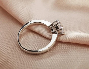 Módne Luxusné Prírodné Pevné 925 Sterling Silver Krúžky Luxusné 1 Karát Lab Diamond Snubné Prstene pre Ženy