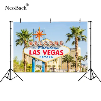 NeoBack Výhľad Na Mesto Vegas Sign Palma Zobrazenie Fotografií Pozadia Photocall Veža Fotografie Pozadia Pre Photo Studio P4041