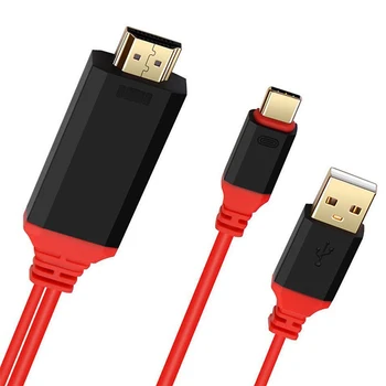 Nové 6.6 FT/ 2m USB-Typ C C USB 3.1 HDMI 4k 2k HDTV Kábel pre Macbook & Gt S8 & XPS13 & Notebook