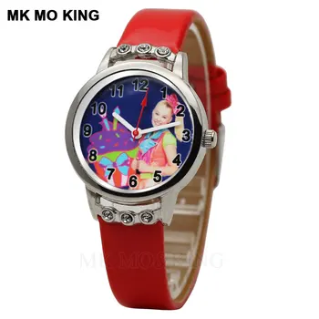 Nové detské hodinky bežné crystal kožené cartoon malá princezná dievča quartz hodiny športové chlapec dieťa narodeniny darček náramok