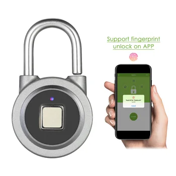 Nové Odtlačkov prstov Smart Keyless Zámok Nepremokavé APP Tlačidlo Heslo Odomknutie Anti-Theft Visiaci zámok Dverí Zamky pre Android, iOS Systém