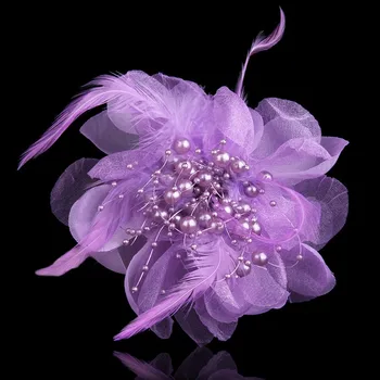 Nové tanečné ukazuje veľké pierko kvet corsage brošňa