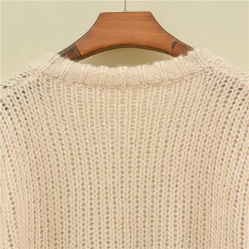 Nové zimné ženy pletený sveter kontrast farieb cardigan ženské oblečenie s dlhým rukávom uvoľnite sveter pre ženy