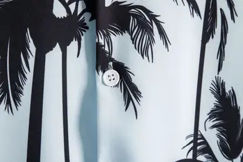 Palma Vytlačené Pláž Nosiť Tričko Mužov 2020 Lete Krátky Rukáv Tlačidlo Nadol Aloha Tričká Pánske Hawaiian Dovolenka Oblečenie Košieľka