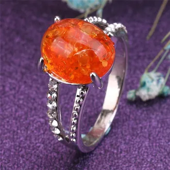 PINKSEE Najvyššej Kvality Krásne Orange Živice Veľký Kamenný Kruh pre Ženy Strany Klubu Prst Príslušenstvo Kúzlo Šperky 2018