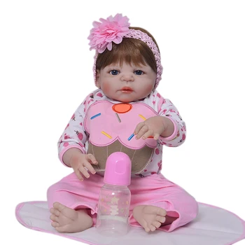 Plné telo silikónové znovuzrodené dieťa dievča bábiky 22