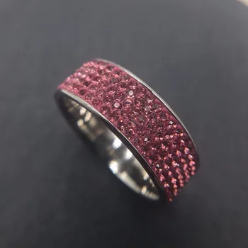 Plný AAA Zirkón Zásnubné Prstene pre ženy ružovej farby Snubné prstene žena anel Rakúskych Kryštálov Šperky najvyššej kvality
