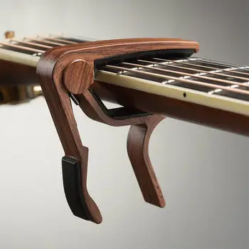 Póry dreva Kovové Gitara Capo s perfektným Kremíka Vankúš pre Akustické Gitary, Drumbľa Tuning