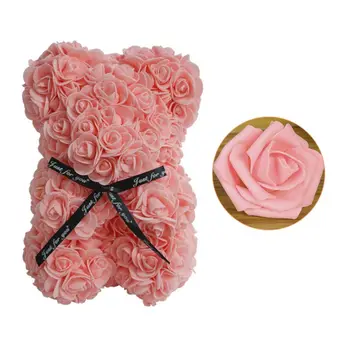 Rose Medveď Umelé PE Kvety Šterlingov Strieborné Prstene Náhrdelník Nastaviť Valentine Narodeniny, Svadba Nezabudnuteľný Darček Romantická Výzdoba