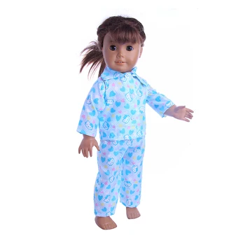 Roztomilý 6 štýlov pyžamo Bábiky Oblečenie Nosiť fit 18-palcové Americké Deti Darček