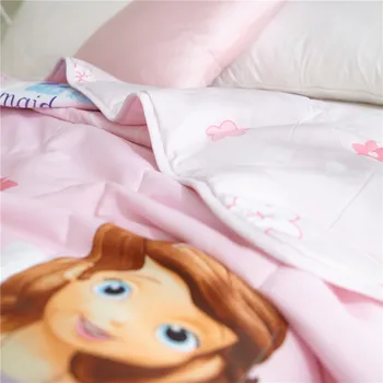 Ružová Farba Kreslených Princezná Deka Paplóny posteľná bielizeň Disney Bavlna Wowen 120*150 CM Baby Dievčatá Postieľka Postieľka Spálňa Decor Lete Mäkké