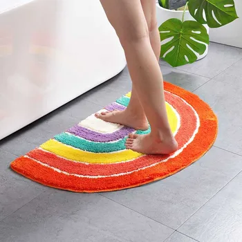 Semi-circular non-slip plyšové mäkké koberec, ktorý sa používa pre obývačky a spálne dekorácie, pstruh non-slip eddy current koberec