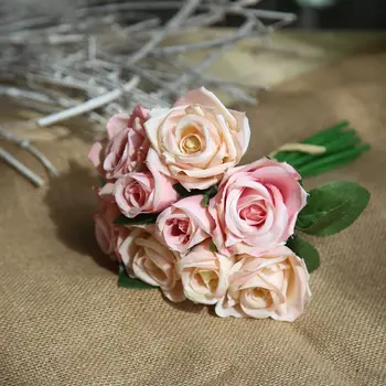 Simulácia Rose Umelé Kvety Ruže Kvetinový Kytice Simulácia Domova Svadobné Ruke Kyticu Party Dekorácie, Party Dodanie