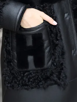 Skutočné Prírodné Kožušiny Kabát Originálne Kožené Bundy Jeseň Zimný Kabát Ženy Oblečenie 2020 kórejský Vintage Ovčej Kabát Topy CLF956