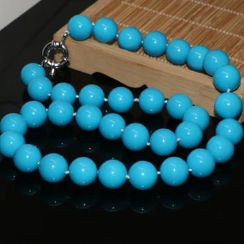 Sky blue (nebeská modrá pečenie farba skla kolo elegantné 12 mm korálky reťazca náhrdelníky náušnice veľkoobchodné ceny vysoký stupeň šperky nastaviť 18-palcové B2319