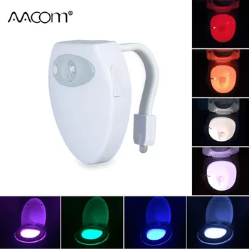 Snímač pohybu Wc LED Nočné Svetlo USB Nabíjateľné 8 Farebné LED Toaletné kreslo na Čítanie Ľudských Aktivované Infračervené PIR Nočné Svetlo