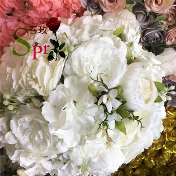 SPR svadobné dekorácie cesty vedú umelý kvet loptu svadobný stôl vrchol kvetinové gule Arch kvet