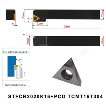 STFCR2020K16+TCMT16T304 PCD VLOŽIŤ 1pc Otáčania Kotúča CNC Sústruhu Vymeniteľné Kovové Vonkajšie Sústruženie Fréza súprava Náradia
