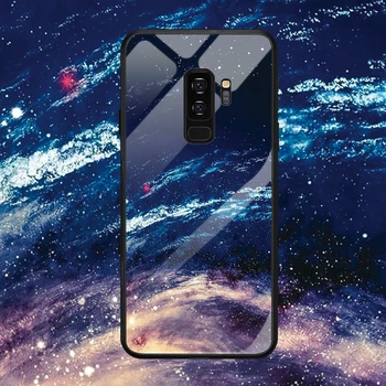 Tvrdené Sklo Puzdro Pre Samsung Galaxy S Rezacím Zariadením S10 S9 S8 Plus S10e J4 J6 Plus A7 2018 Poznámka 9 8 Shockproof Kryt Star Priestor Gradient Prípade