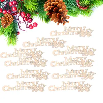 Veselé Vianoce Prírodného Dreva Vianočné Vzor Plavidlá Príslušenstvo Scrapbooking Pre Ručné Šitie, Domáce Dekorácie DIY 10pcs