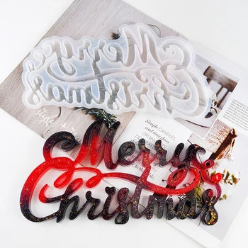 Veselé Vianoce Živice Formy Epoxidové Odlievacie Formy pre DIY Tabuľka Výzdoba Domov Ornament Vianočný Darček Formy Umenia, Remesiel Nástroje