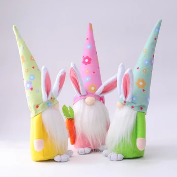 Veľkonočné Mrkva Bunny Gnome Jar Darčeky, Ručne Vyrábané Švédsky Tomte Králik Plyšové Hračky, Bábiky Ozdoby Deti, Veľkonočné Darčeky Dovolenku