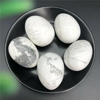 Veľká Veľkosť Prírodná Biela Tyrkysové Vajcia v Tvare Kameň, Kremeň Liečenie Reiki Prírodné Kamene a Minerály