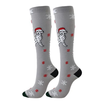 Vianočné Kompresie Vysokokvalitné Pančuchy Unisex Športové Futbal Futbal Vianočné Dekorácie Tlak Trubice Ponožky So Systémom Podkolienky