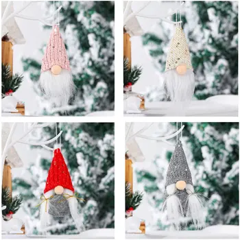 Vianočné Ozdoby Anonymný Pletené Sequined Klobúk Starý Muž, Bábiky, Dekorácie Nordic Štýl Dekoratívne Nádherné Bábiky
